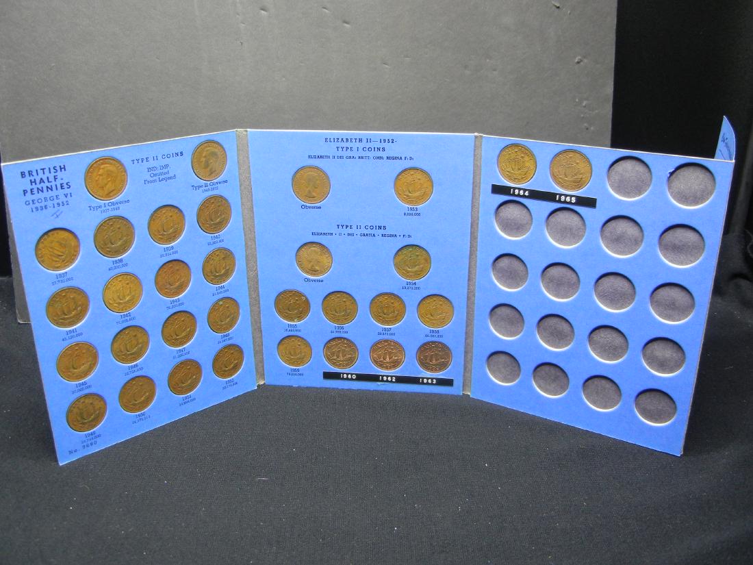 1937-1965 Great Britain 1/2 Pennies.  Complete Set. (1 of 7)