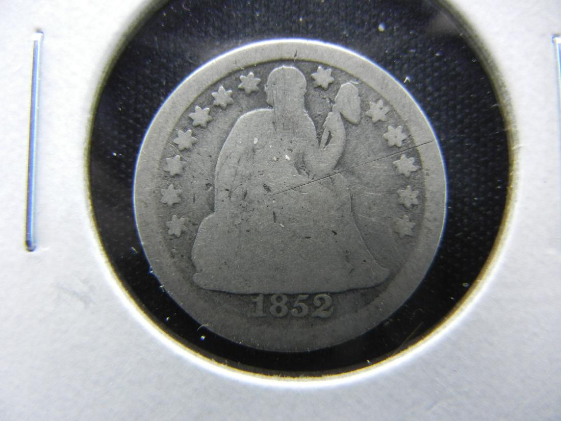 1852 Seated 10c.  Good. (1 of 3)