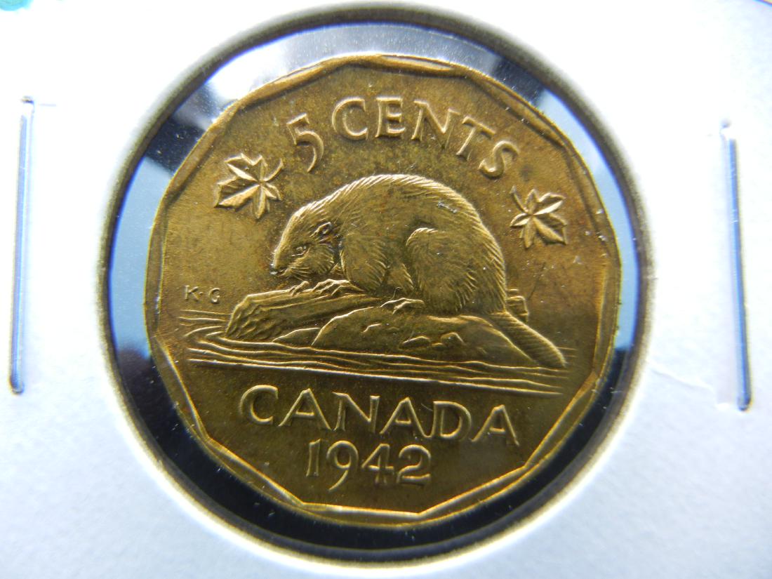 1942 Canada Tombac 5c.  Nice UNC! (1 of 3)