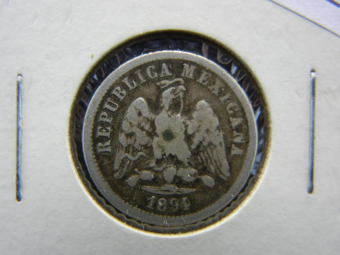 1894 Mexico 10 Centavos.  Silver. VG. (1 of 3)