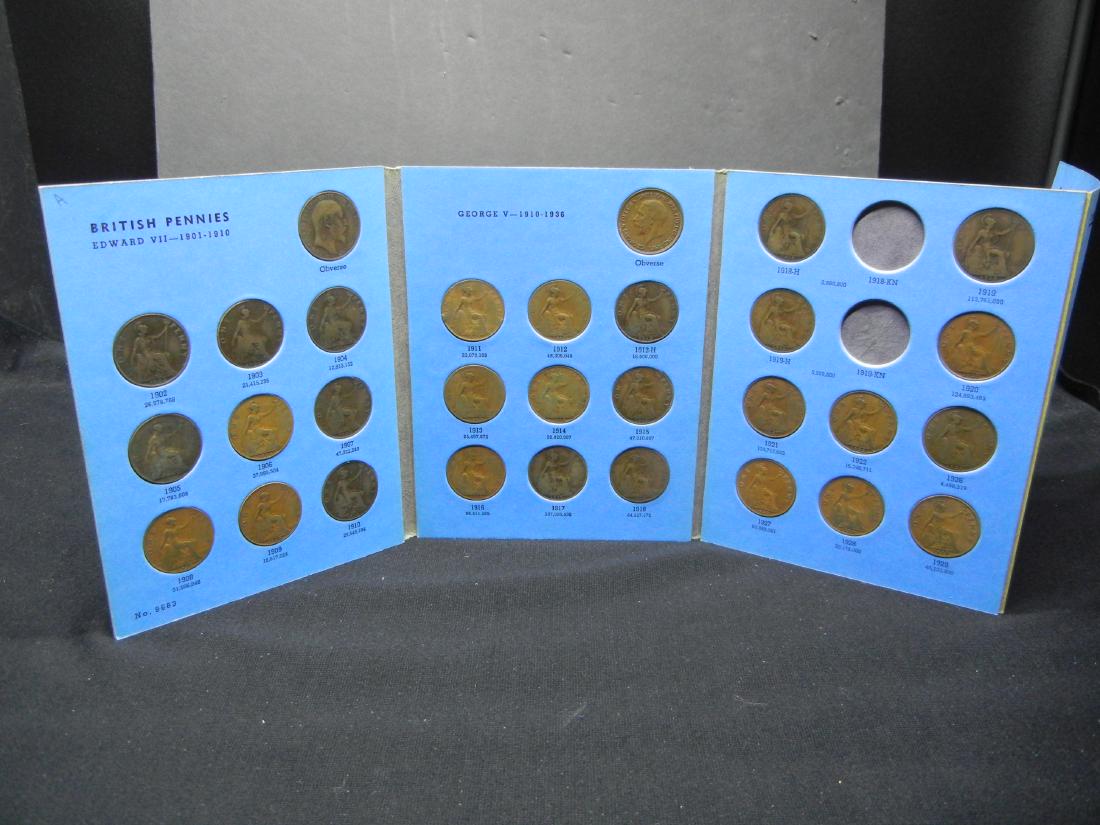 1902-1929 Great Britain Pennies.  Partial Set.  Missing (1 of 7)