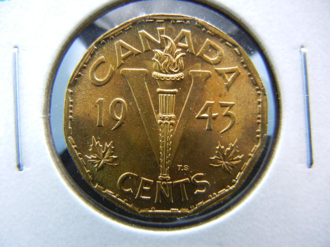 1943 Canada Tombac 5c.  Gem UNC!  Scarce. (1 of 3)