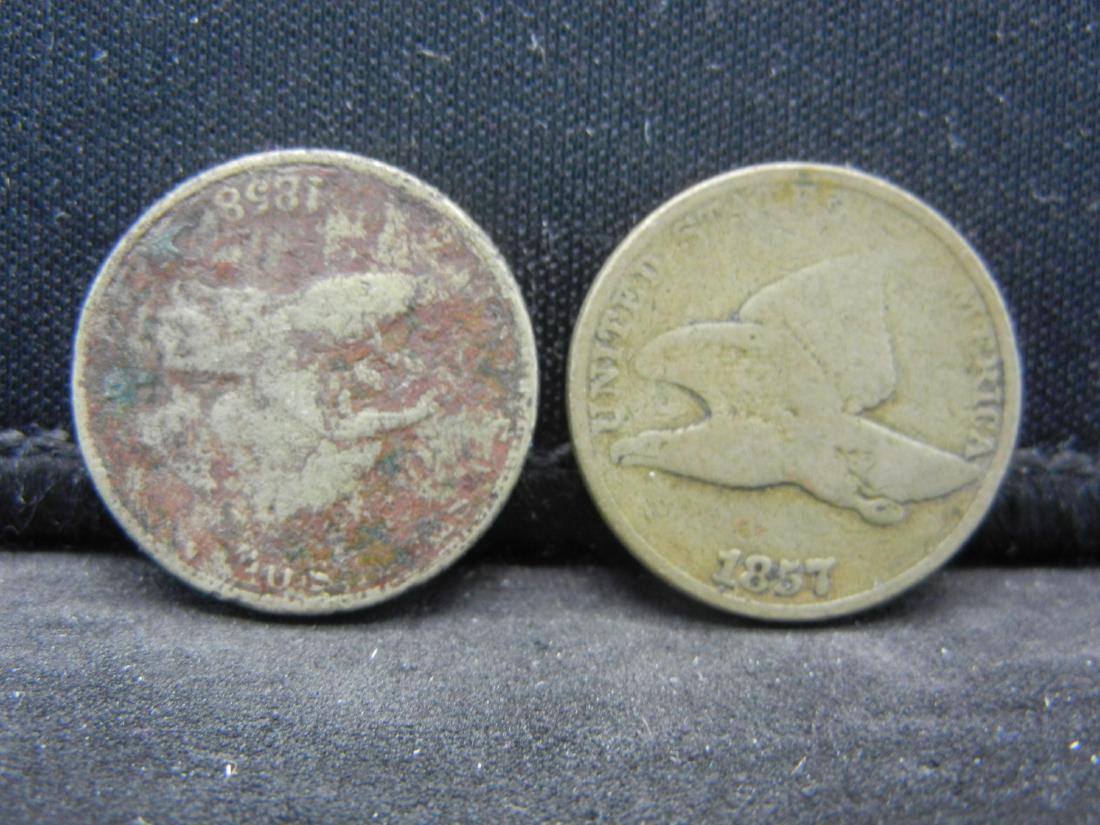 1857 1858 Flying Eagle Cents. (1 of 2)