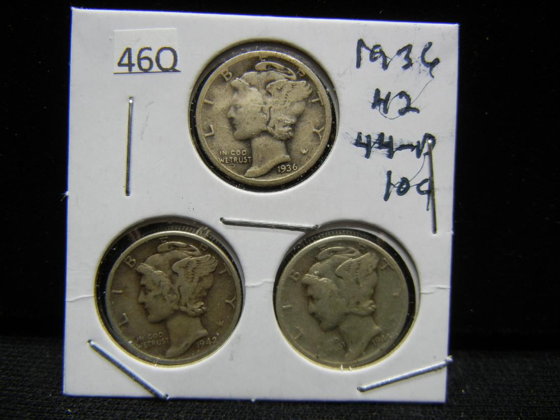 1936, 41, 44-D Mercury Dimes (1 of 2)