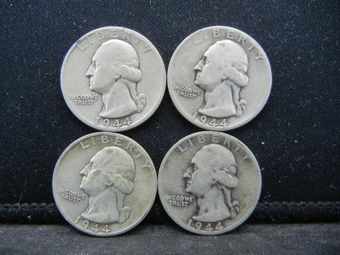 (4)1944-S Washington Silver Quarters. 90% (1 of 2)