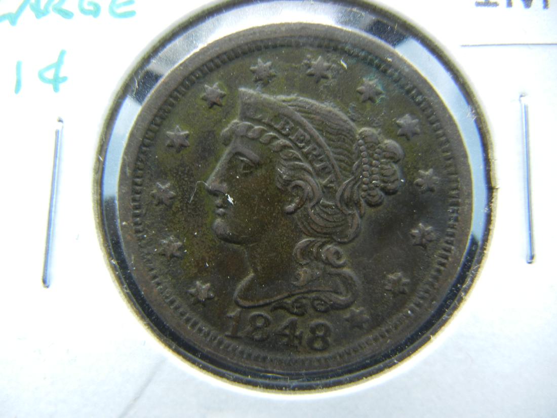 1848 Large 1c.  VF. (1 of 3)