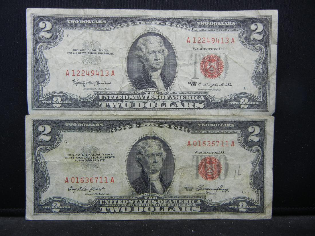 (2)1963 $2 Red Seal Bank Notes (1 of 5)
