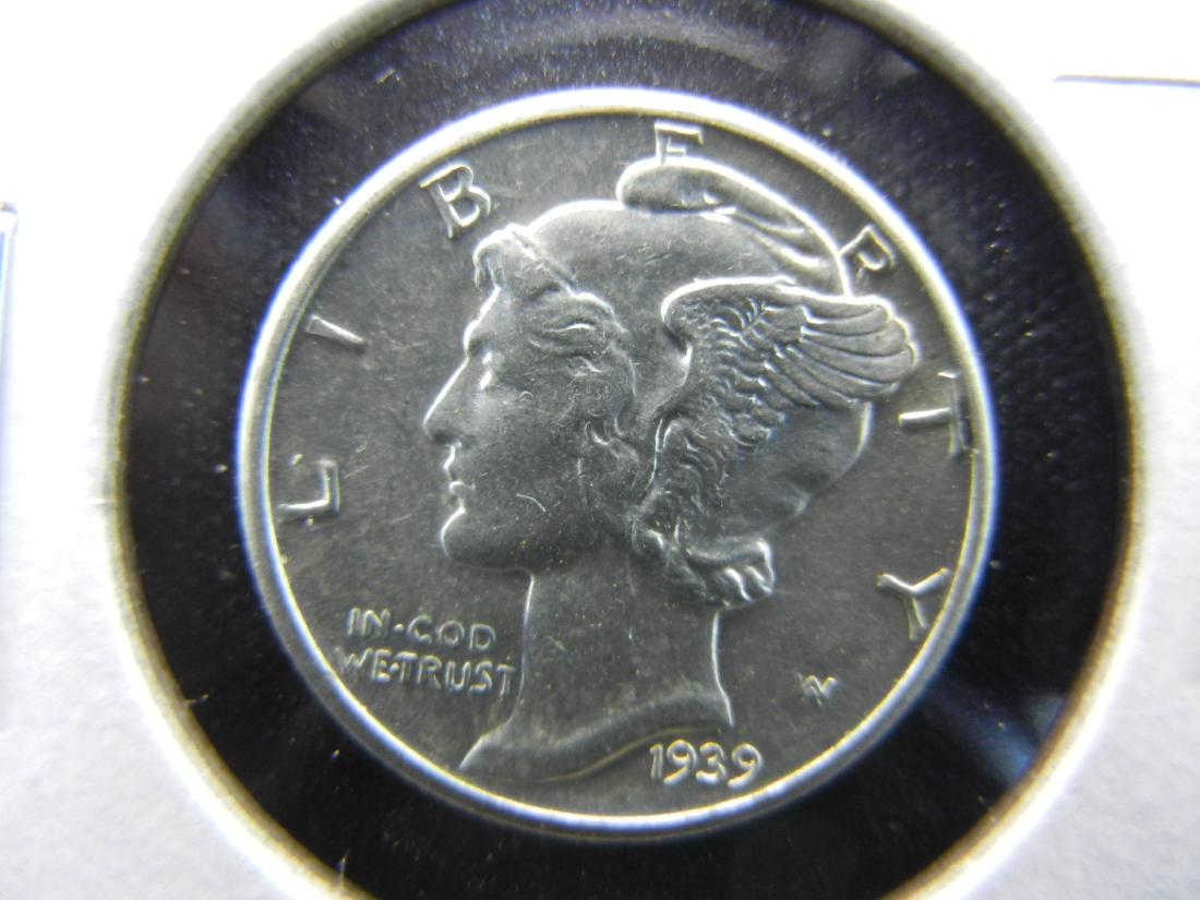 1939-D Mercury 10c.  UNC. (1 of 3)