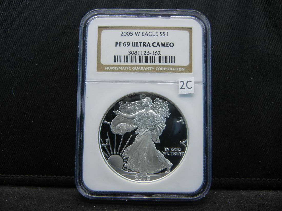 2005-W NGC PF69 Ultra Cameo American Silver Eagle (1 of 4)