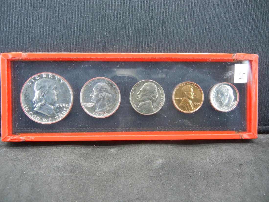 1954 US Mint Set. 3 90% Silver Pieces. Prooflike (1 of 2)