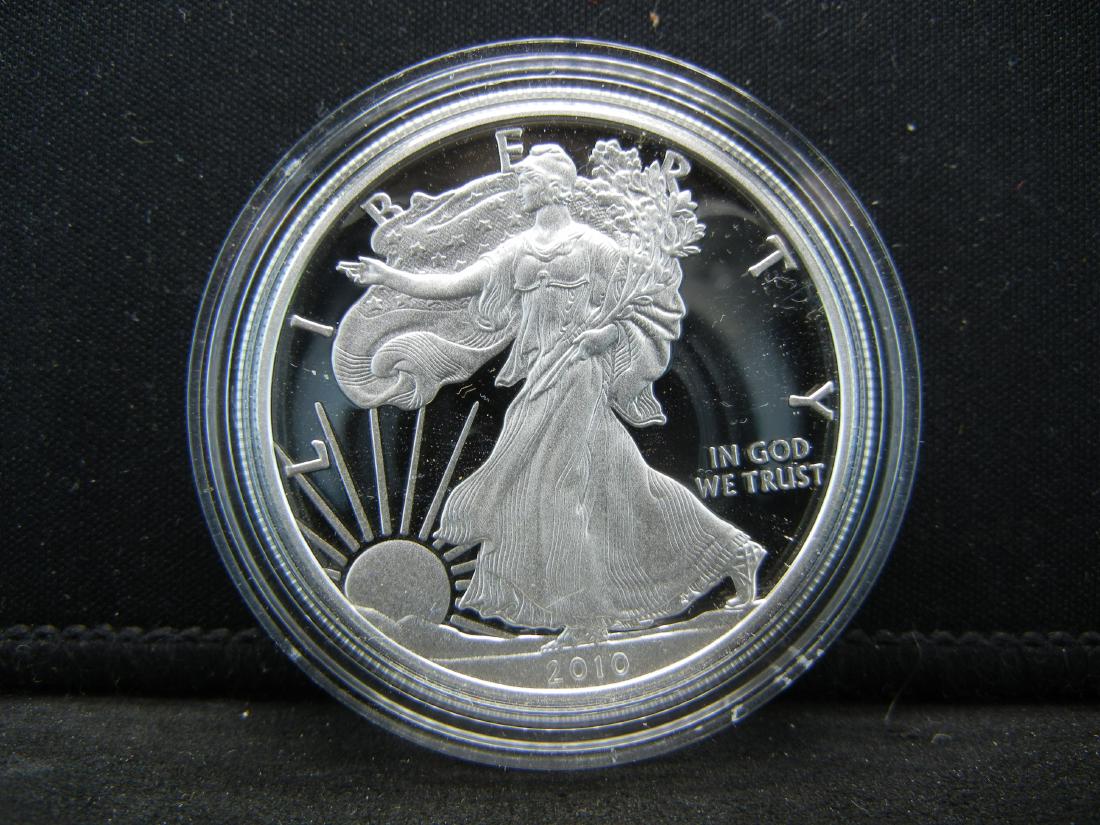 2010-W American Silver Eagle. Proof. 1 Troy Ounce. With (1 of 4)