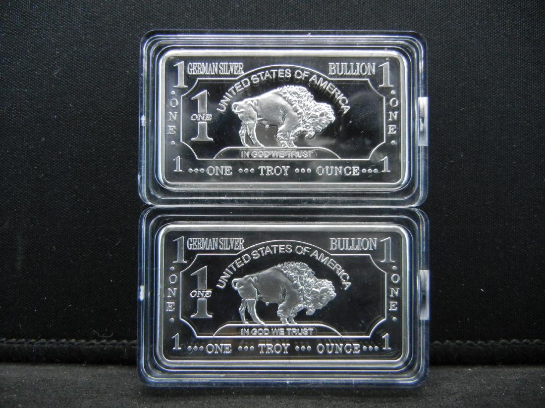2 One Troy Ounce German Silver Collector Bars (Clad) (1 of 2)