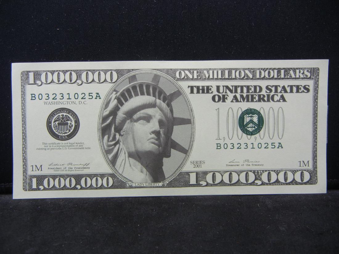 One Million Dollars Patriotic Novelty Note. (1 of 3)