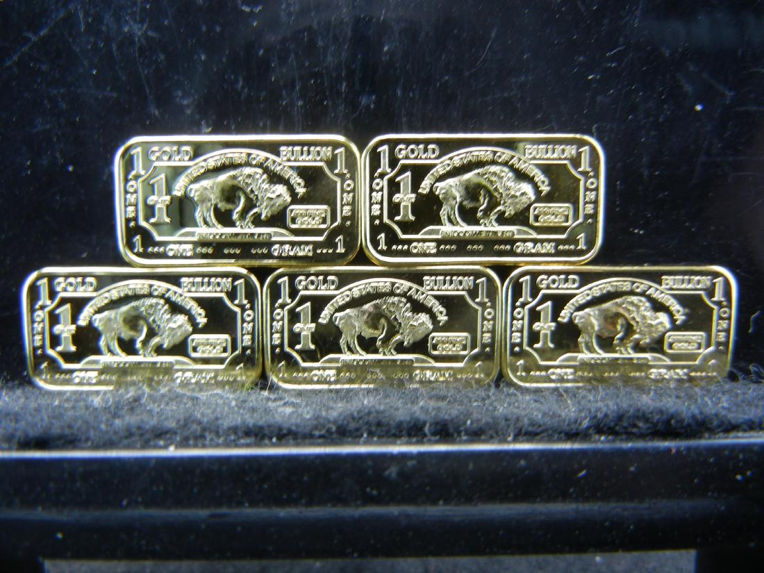 5 One Gram 100 Mills .999 Fine Gold Buffalo Collector (1 of 2)