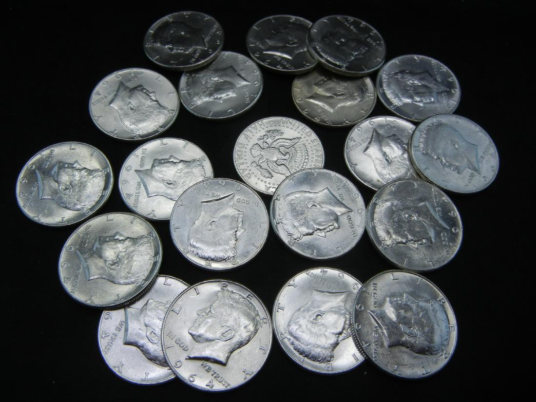 (20) 1964 90% Silver Kennedy Half Dollars (1 of 4)