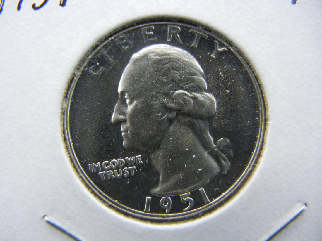 1951 Washington Quarter.   Choice Proof.  Very white (1 of 3)
