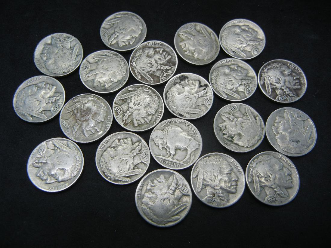 (20) 1936 BUFFALO NICKELS, NICE GRADES, BOLD DATES! (1 of 3)