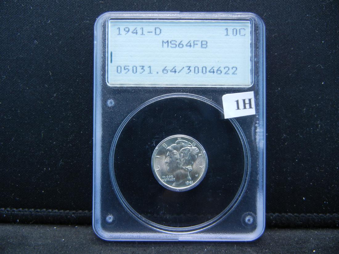 1941-D PCGS MS64FB Mercury Dime. Nice Coin (1 of 4)