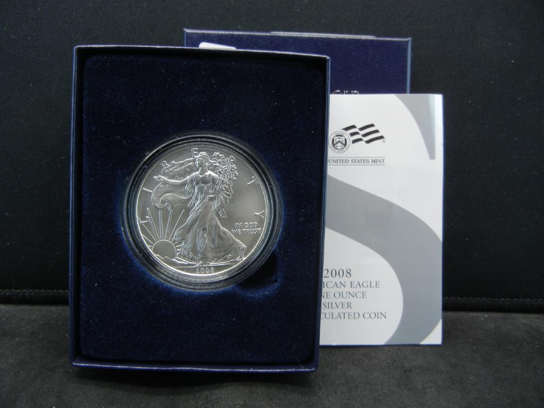 2008 W American Silver Eagle (Burnished Surface) in gov (1 of 4)