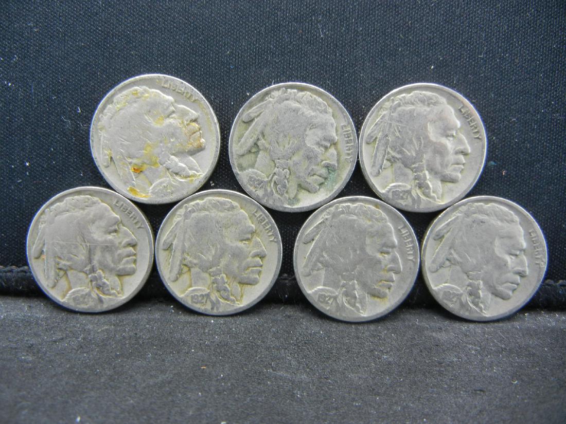 (7) 1937 BUFFALO NICKELS, NICE GRADES, BOLD DATES! (1 of 2)