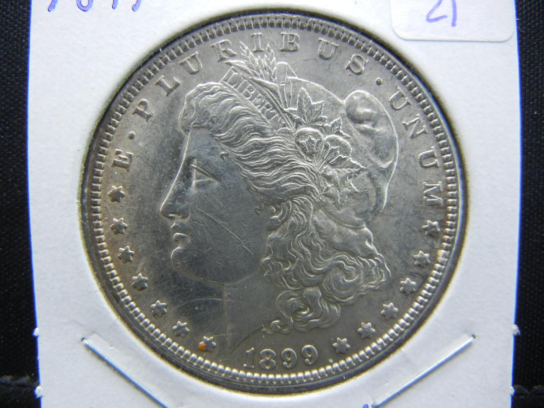 1899 Morgan Dollar.  AU details and very low (1 of 3)