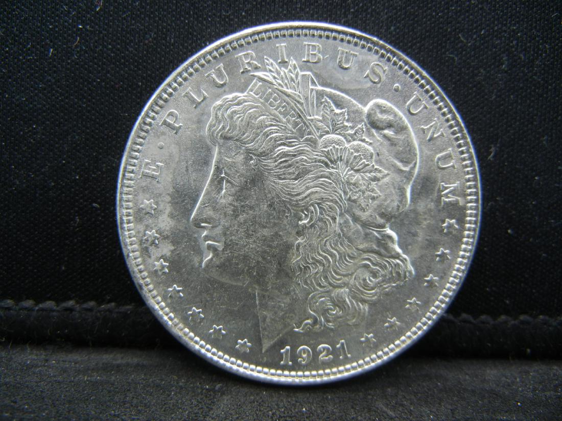1921 SILVER (90%) MORGAN DOLLAR, (UNCIRCULATED/PL (1 of 2)