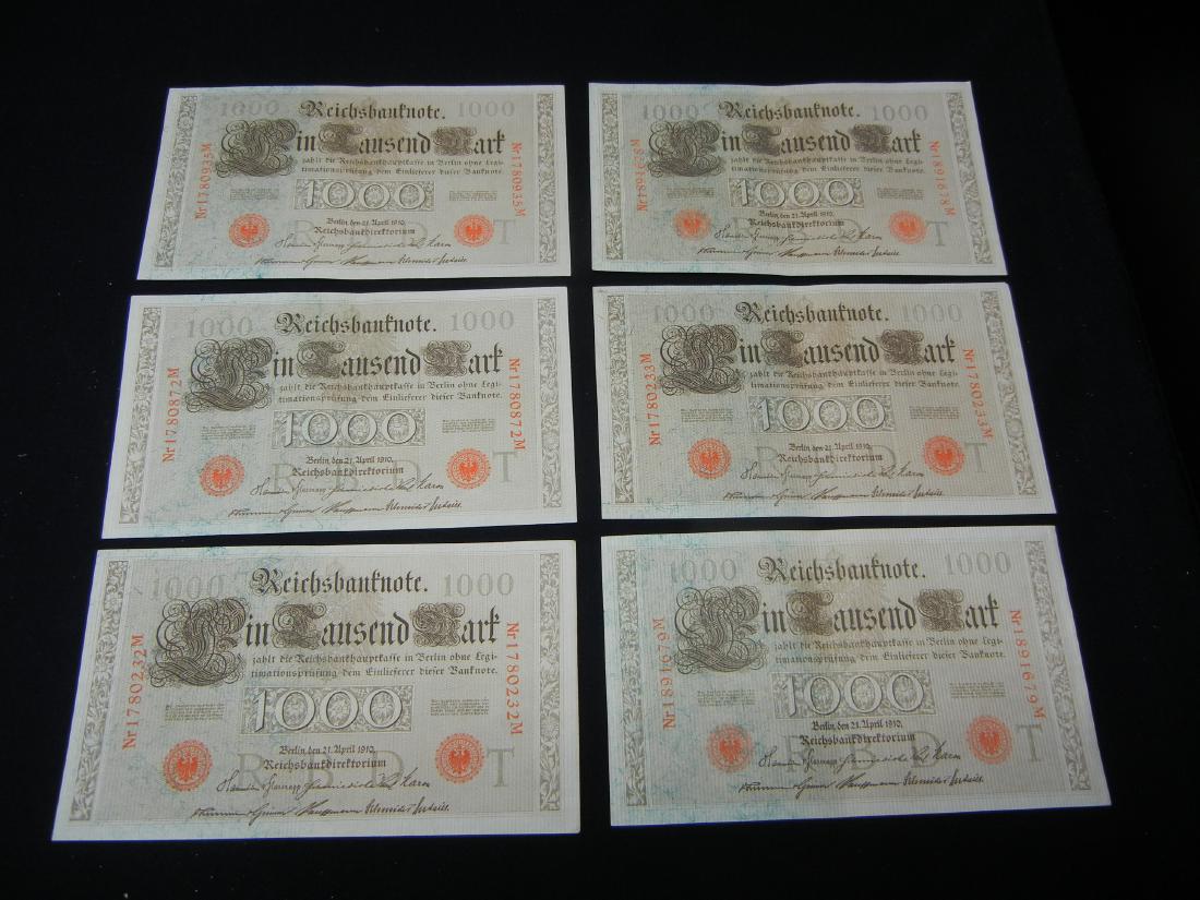 (6)1910 Germany 1000 Mark Notes (1 of 5)