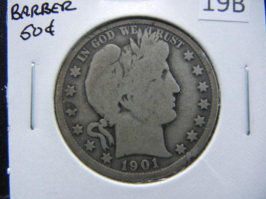 1901 Barber Half Dollar.  Good. (1 of 3)