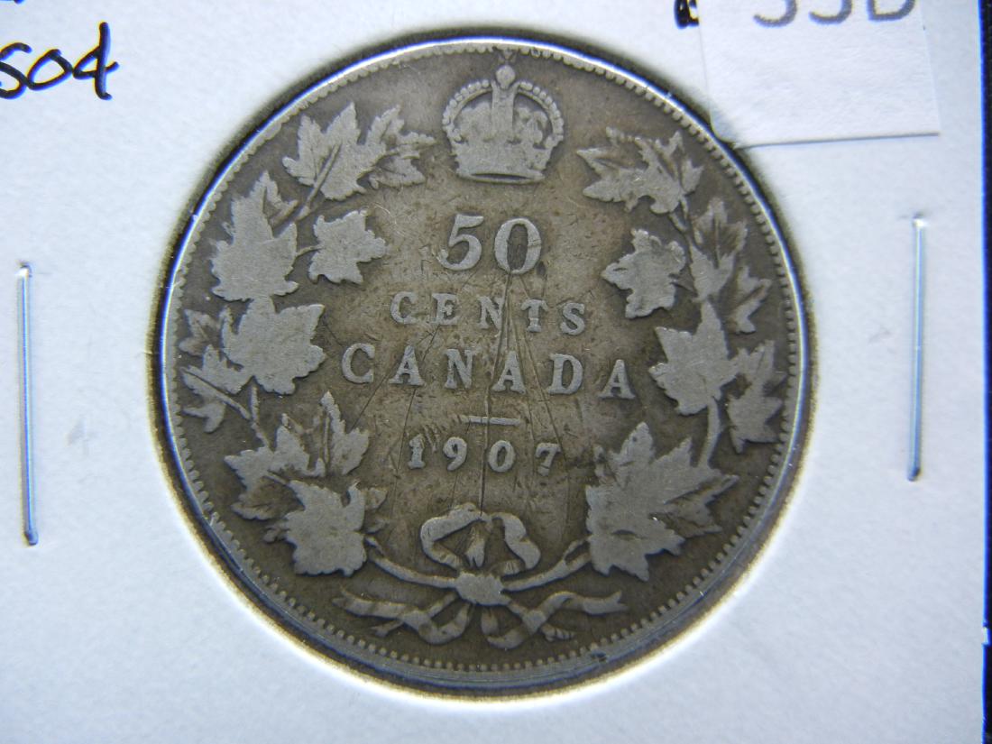 1907 Canada Half Dollar .  Fine.  Better Date. (1 of 3)