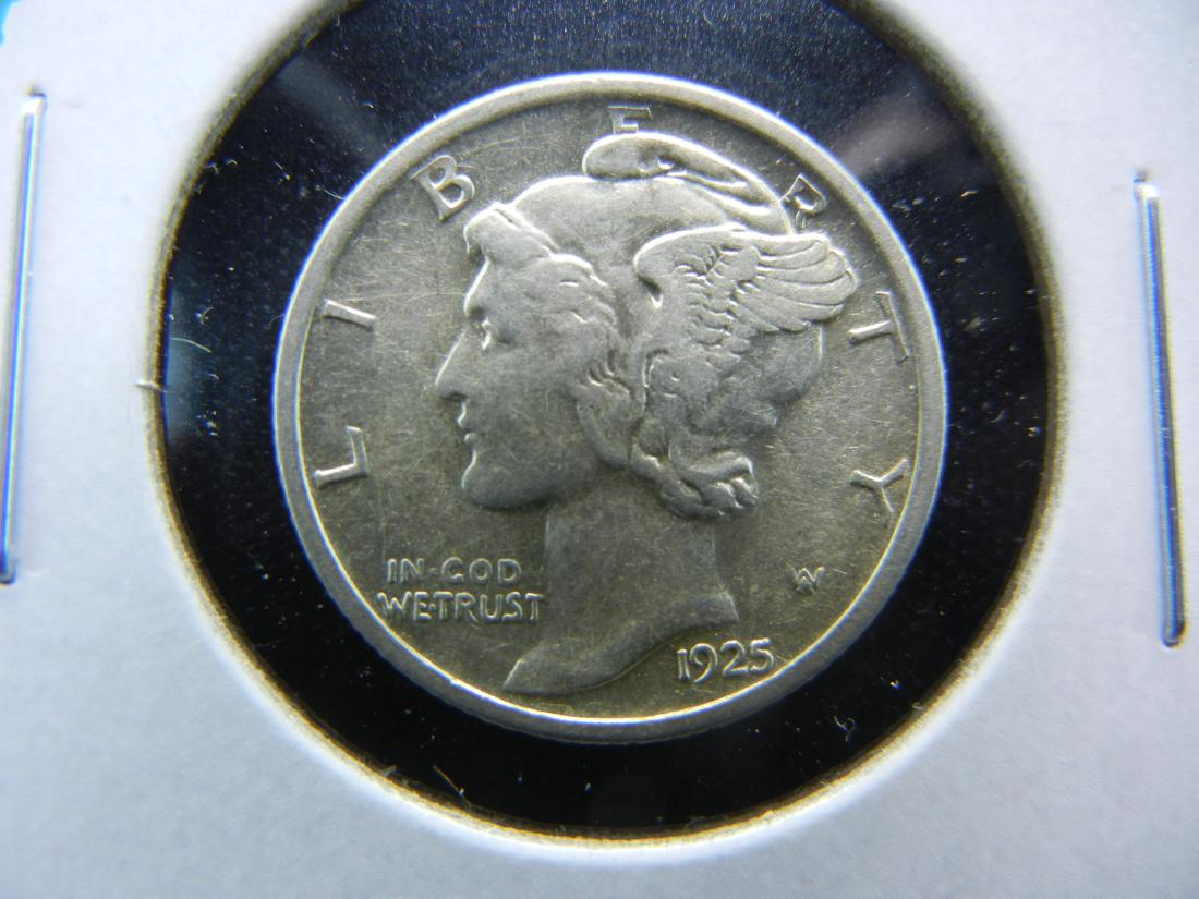 1925 Mercury Dime.  AU. (1 of 3)