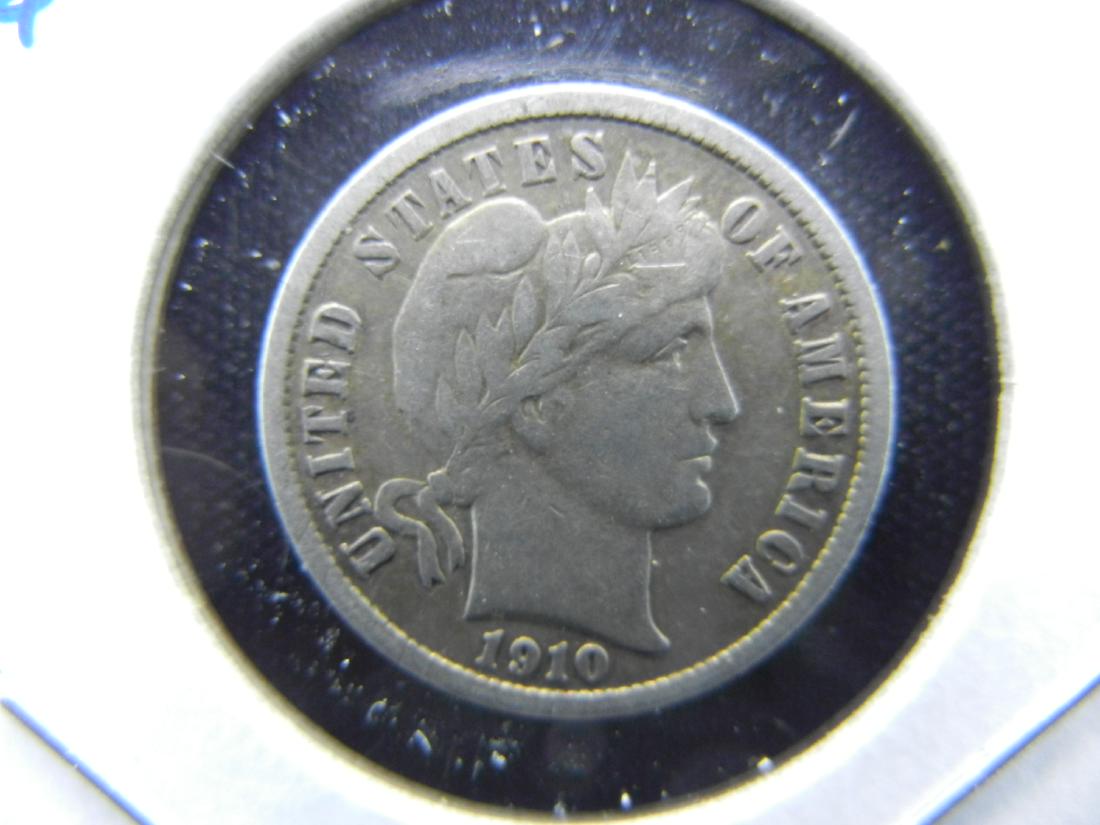 1910 Barber Dime .  XF. (1 of 3)