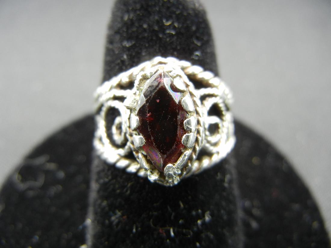 Sterling Silver Red Garnet Ring. (1 of 4)