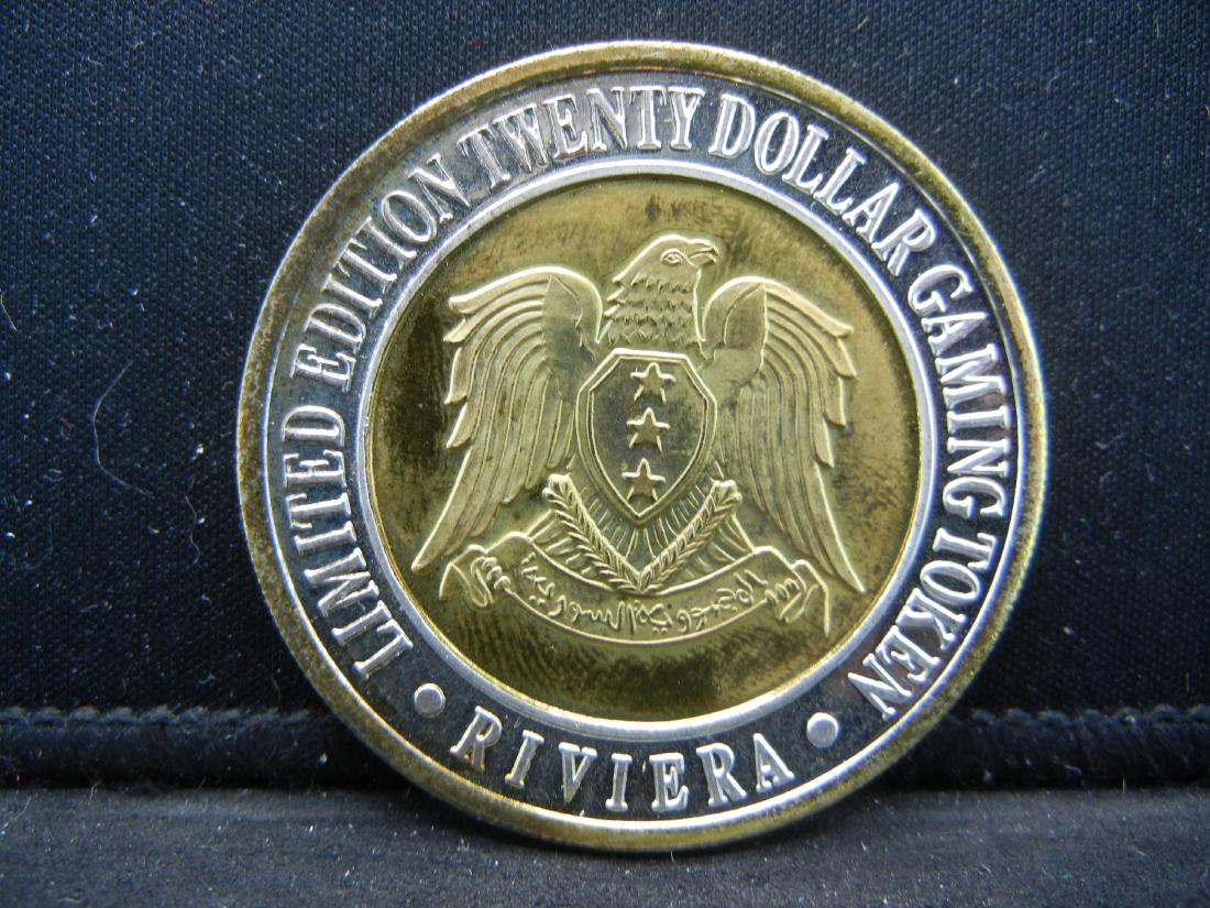 Limited Edition .999 Fine Silver $20 Casino Gaming: Limited Edition .999 Fine Silver $20 Casino Gaming Token. Riveria Hotel & Casino, Las Vegas.