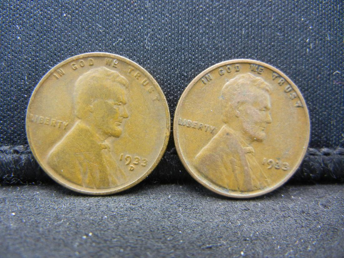 1933 PD Lincoln Wheat Cents. (1 of 2)
