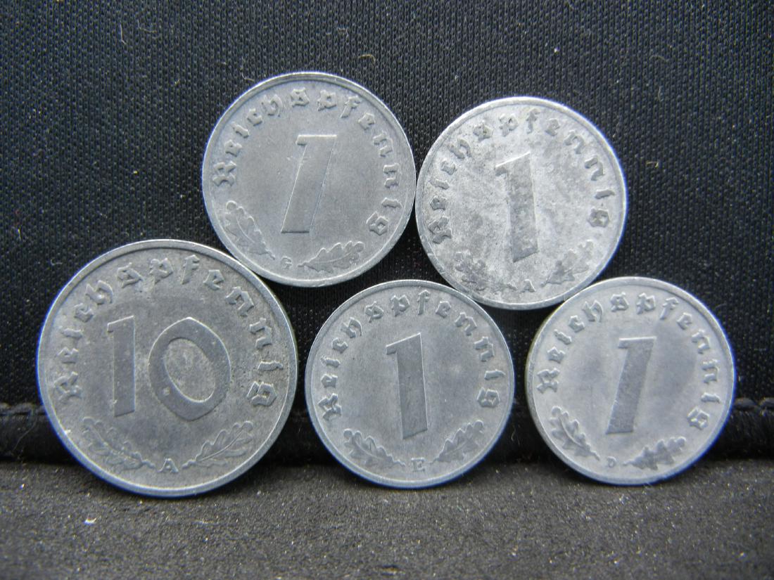 (5) GERMAN WWII COINS (1 of 1)