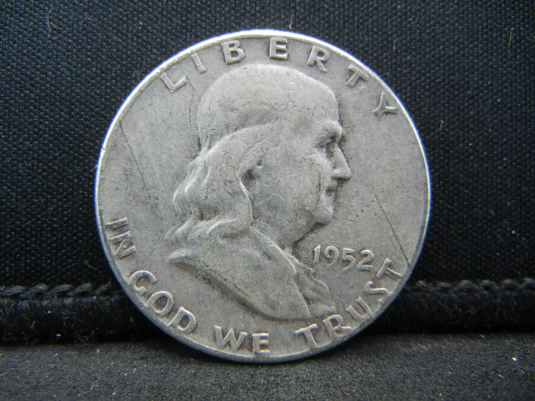 1952 SILVER (90%) FRANKLIN (ONLY 21.2 MILL EVER: 1952 SILVER (90%) FRANKLIN (ONLY 21.2 MILL EVER MINTED), NICE GRADE!