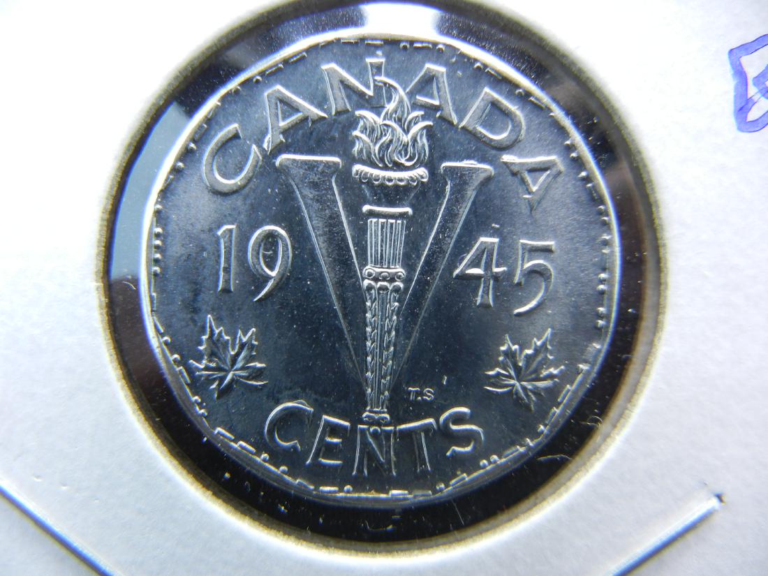 1945 Canada Nickel.  Steel.    Pretty choice BU. (1 of 3)