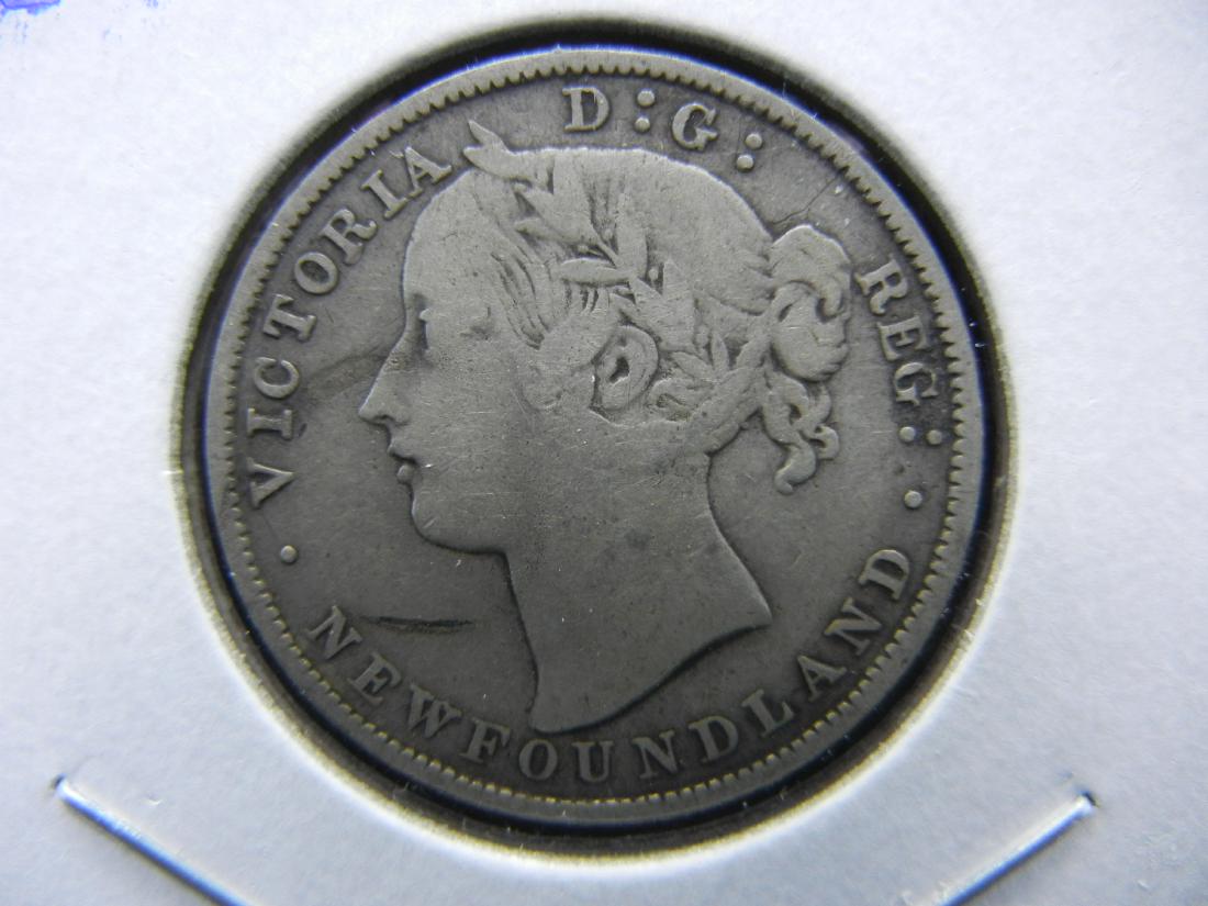 1881 Newfoundland Twenty Cent.  Fine and Original. (1 of 3)