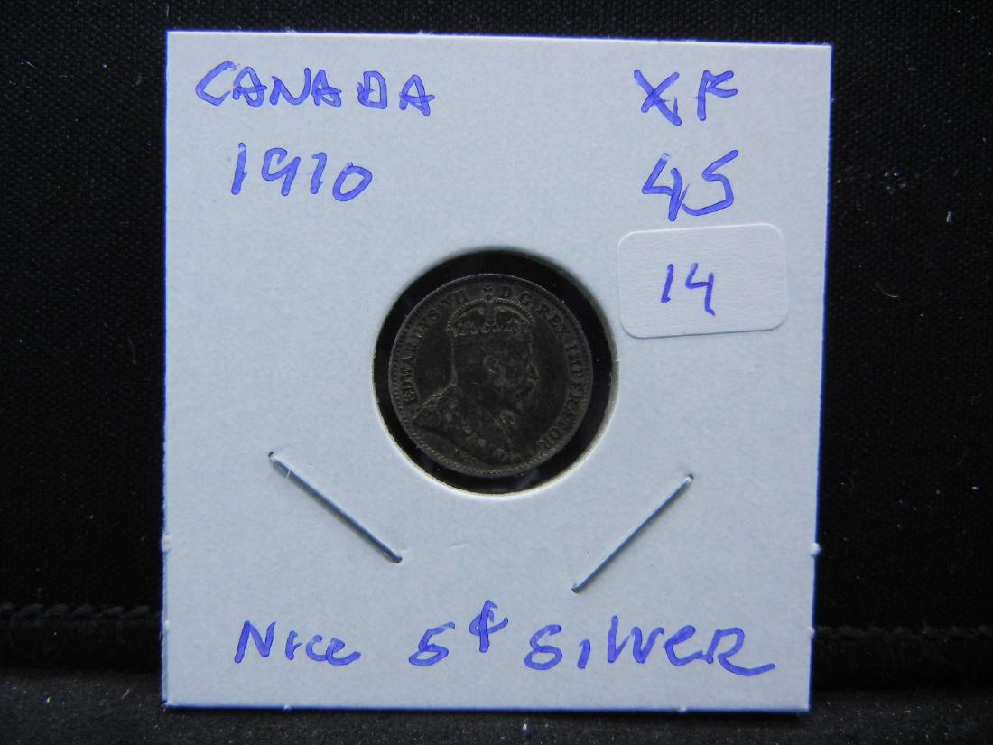 1910 Canada Five Cent Silver.   Nice Extremely Fine. (1 of 1)
