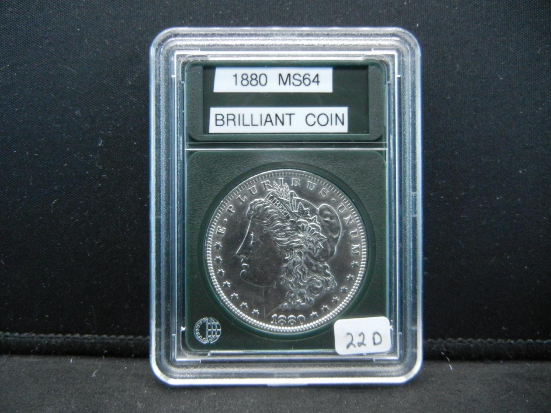 1880 Morgan Silver Dollar, MS64 Brilliant Coin (1 of 4)