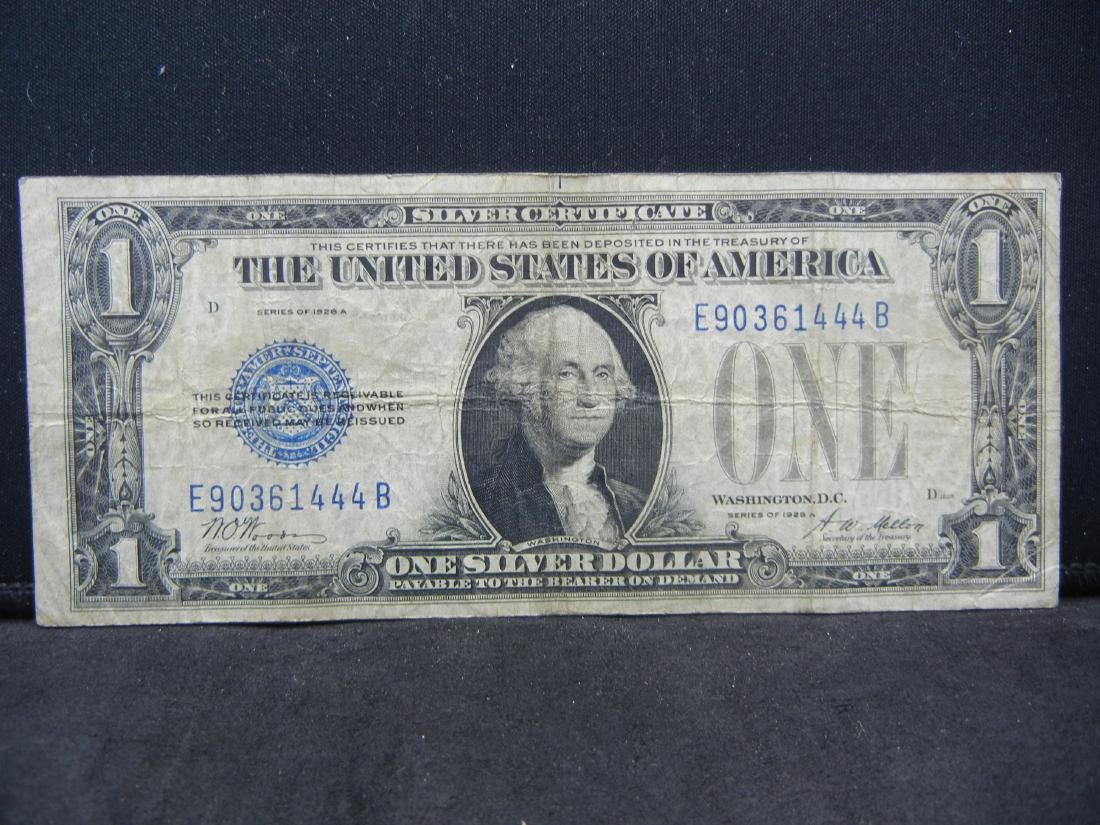 1928-A $1 US Silver Certificate. Funny Back (1 of 3)