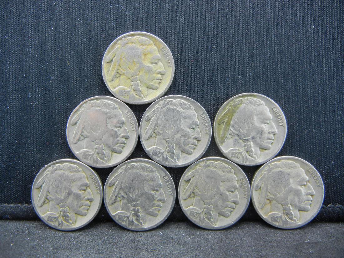 (8) 1927 BUFFALO NICKELS, NICE GRADES, BOLD DATES! (1 of 2)