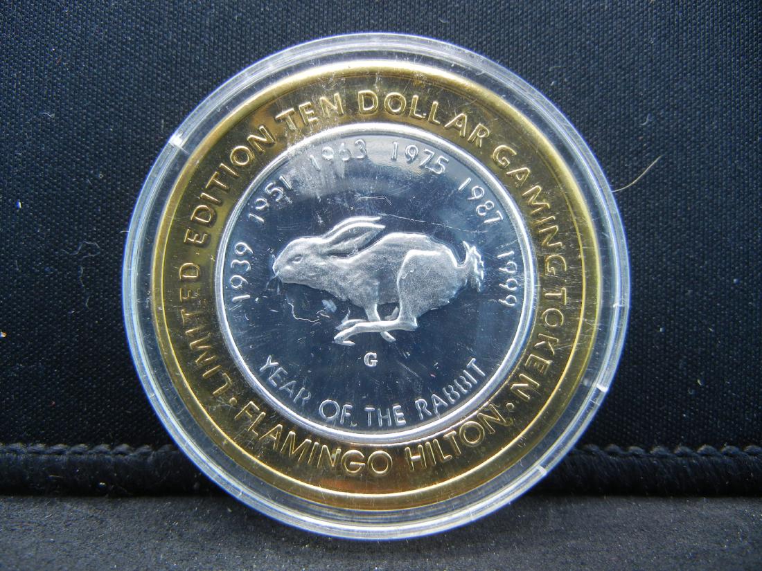 $10 .999 Fine Silver Las Vegas Gaming Token. Flamingo: $10 .999 Fine Silver Las Vegas Gaming Token. Flamingo Hilton