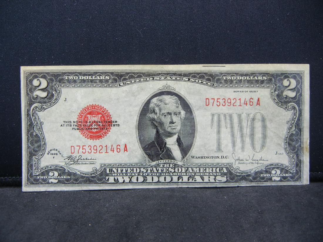 1928-F $2 Red Seal US Bank Note (1 of 3)