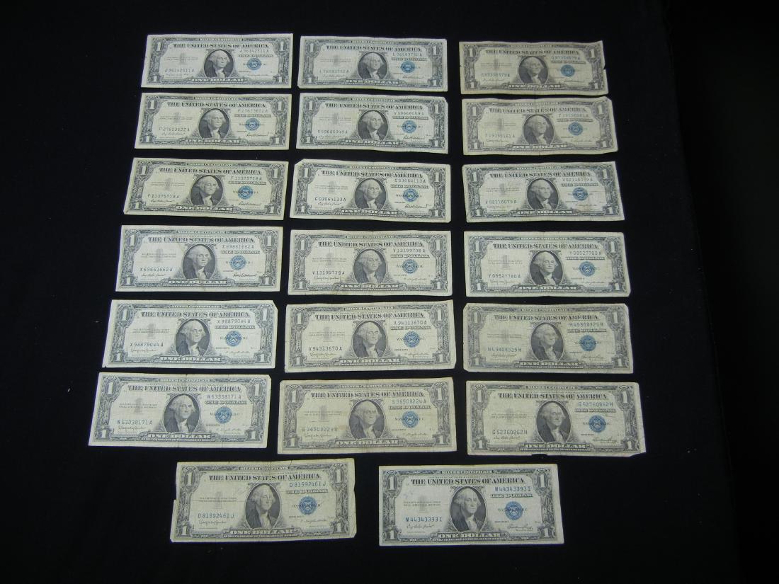 20 1957 One Dollar Silver Certificates (1 of 14)