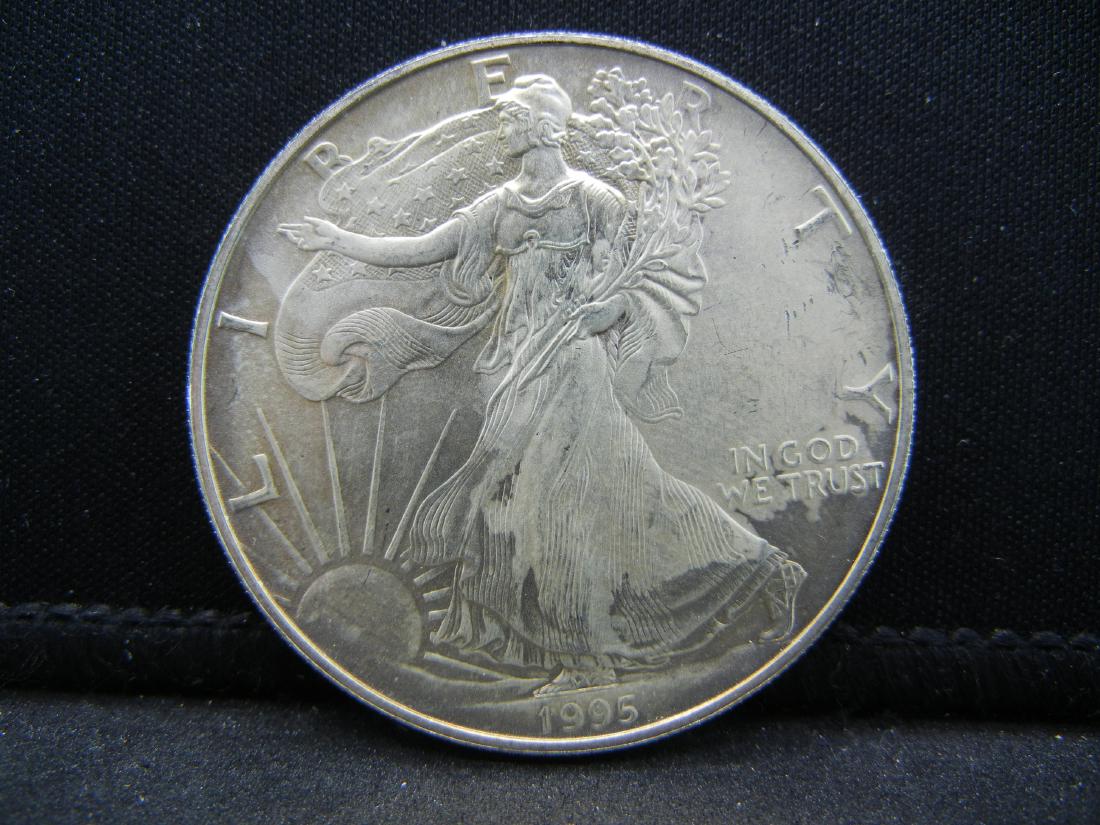 1995 Uncirculated Silver American Eagle Issued by the (1 of 2)