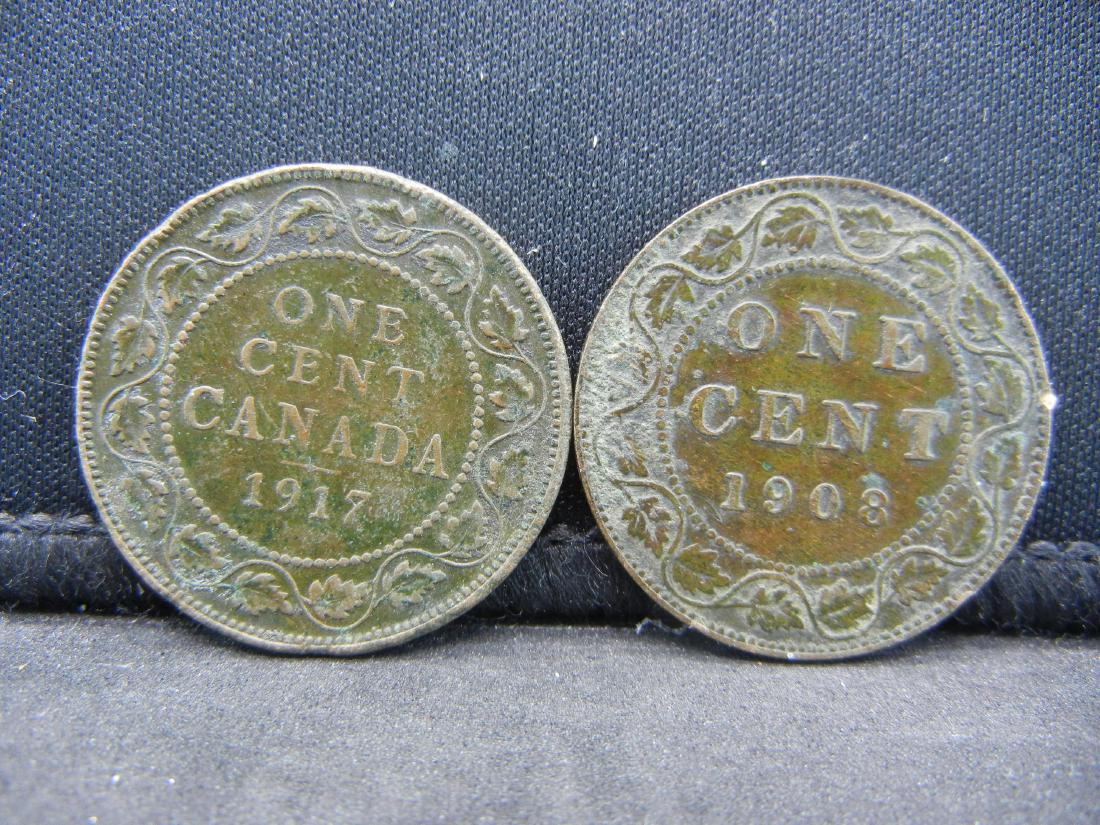 (2), CANADIAN ONE CENT'S 1908 & 1917, OVER 1 CENTURY (1 of 2)