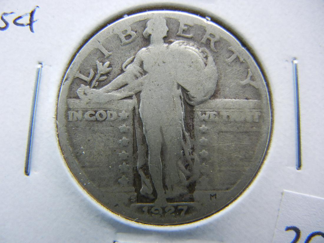 1927-S Standing Quarter Dollar .  Good.  Scarce. (1 of 3)