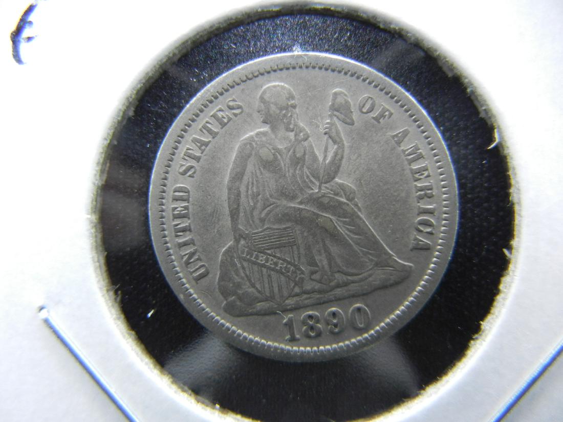 1890 Seated Dime . XF (1 of 3)