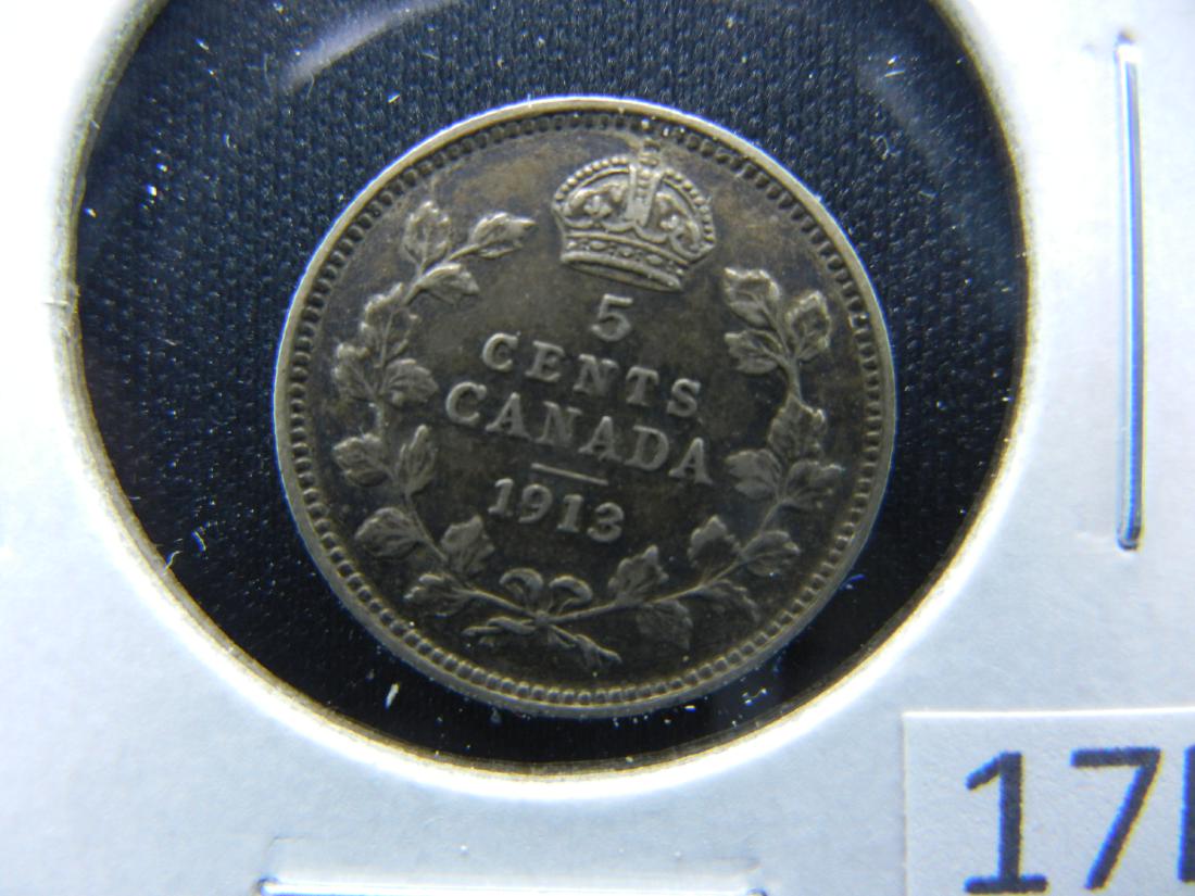 1913 Canada Nickel .  AU. (1 of 3)